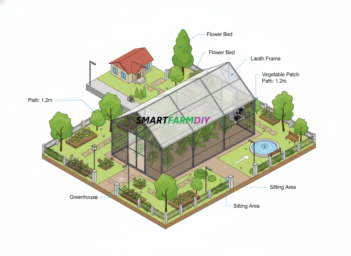 รับออกแบบผังฟาร์มโรงเรือนปลูกพืช แบบ City Future Farming (AI Generative Farming#2)