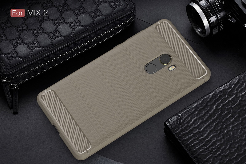Case Xiaomi Mi Mix 2 #เคสฝาหลัง Brushed Carbon Fiber TPU สวยงามทันสมัย