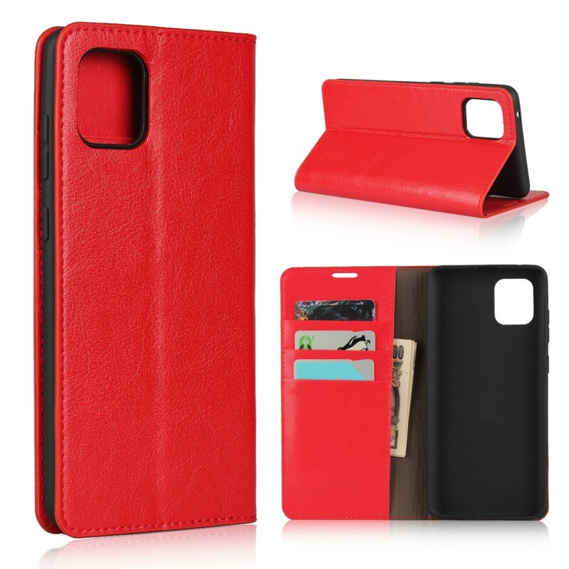Case Samsung Galaxy Note 10 Lite #เคสฝาพับหนังแท้แบบกระเป๋าสตางค์คุณภาพดี Crazy Horse Genuine Leather Cover