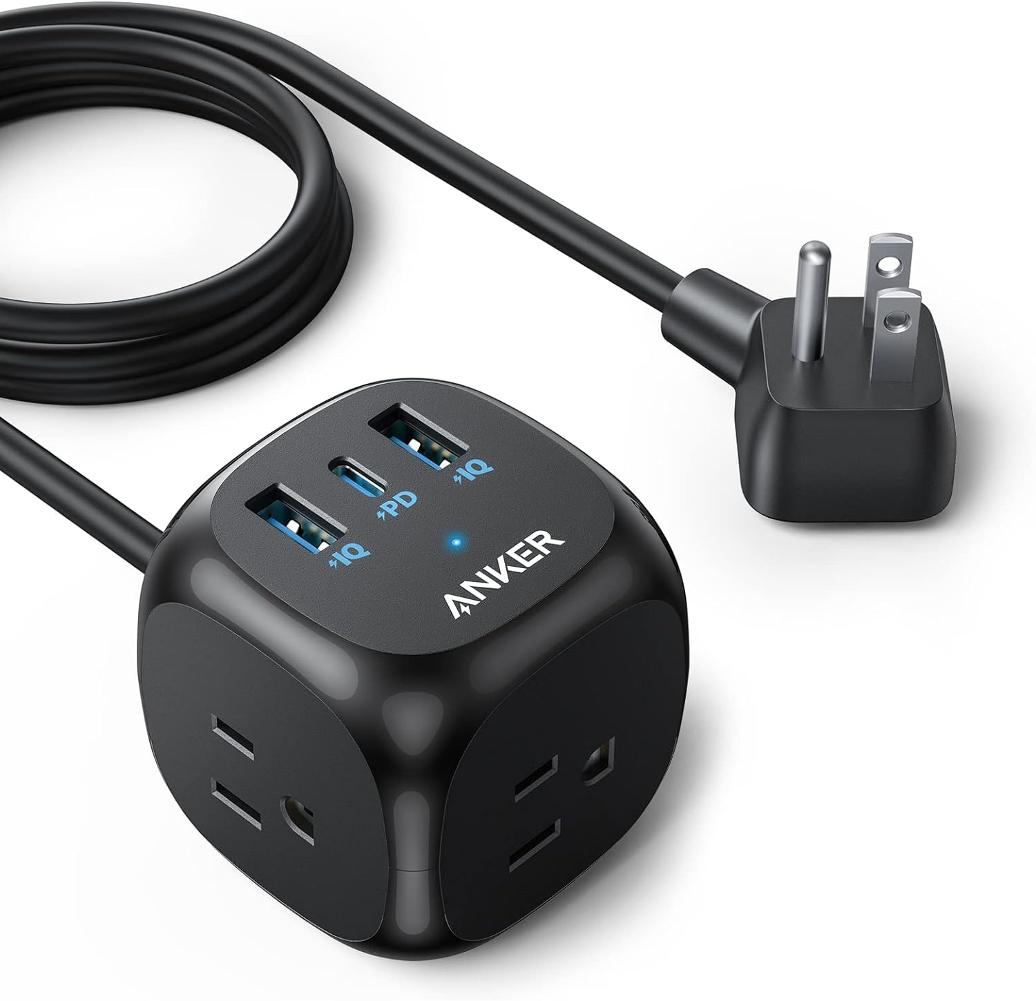 Anker® 321 Power Strip with 3 Outlets & USB Charging 5 ft Extension Cord Model: 9135 แองเคอร์ อะแดปเตอร์ รางปลั๊กไฟ