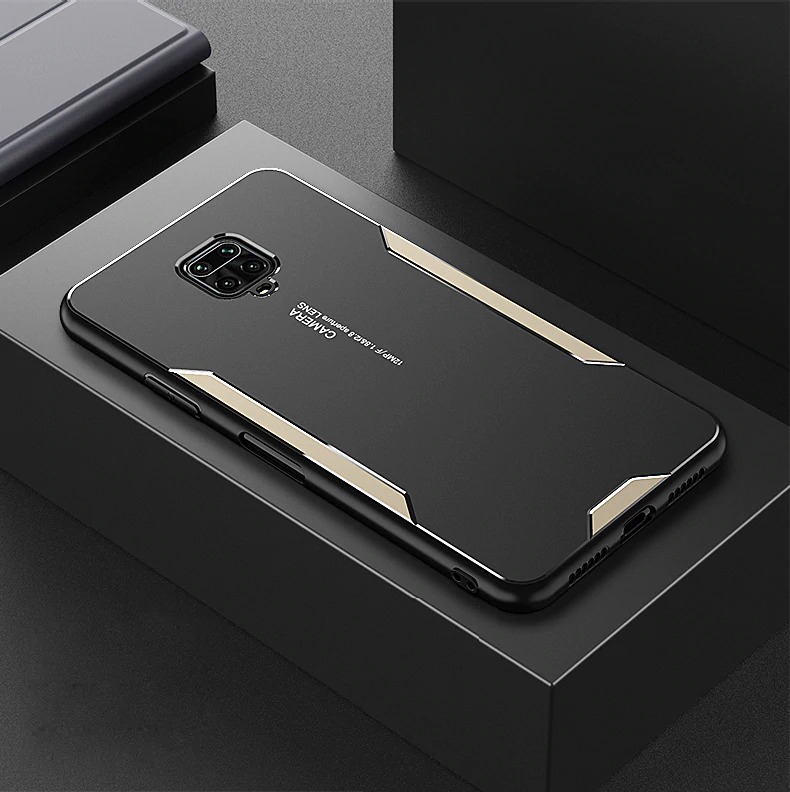 เคส Redmi Note 9 Pro/Redmi Note 9S #เคสฝาหลังไฮบริด Metal +TPU Shockproof metal back plate Phone Back Cover