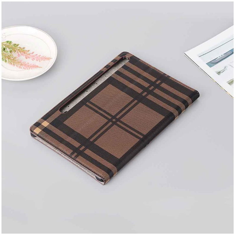 Case Samsung Galaxy Tab S7 SM-T870 SM-T875#เคสฝาพับกระเป๋าสตางค์หนัง PU รูปแบบลายสก็อต