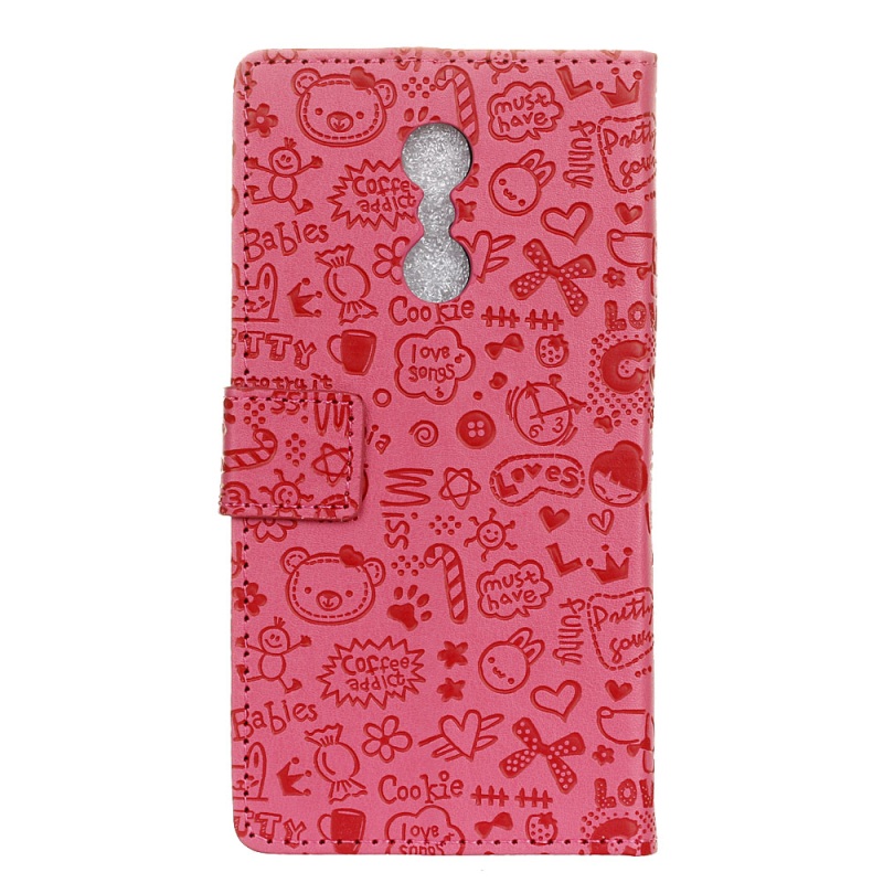เคส Lenovo K6 Note สไตล์กระเป๋าสตางค์ ภาพการ์ตูน Graffiti น่ารักๆสีสันสดใสสวยงาม
