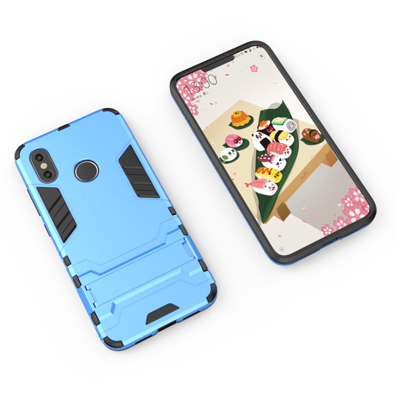 Case Xiaomi Mi 8 #เคสฝาหลังพลาสติก ไฮบริด TPU + Kickstand สีสันสวยงามทันสมัย