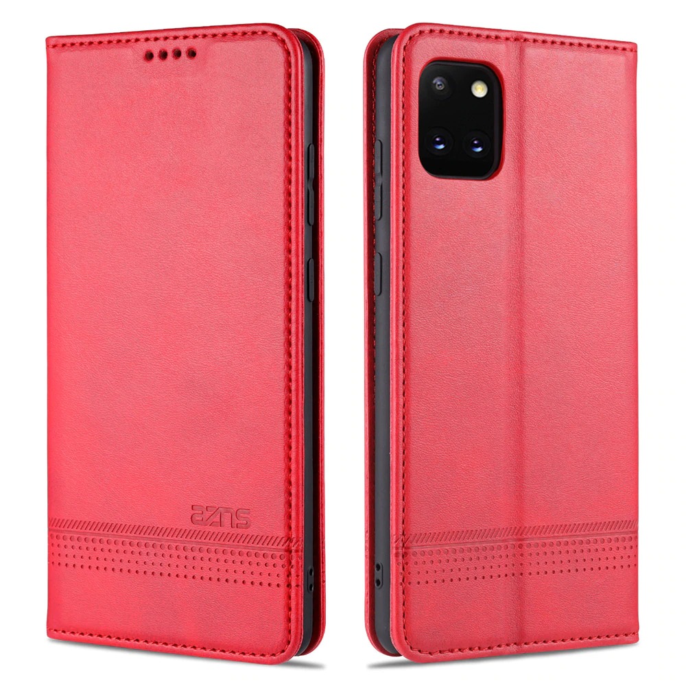 เคส Samsung Galaxy Note 10 Lite #เคสฝาพับ AZNS สไตล์ Retro หนัง PU มีช่องเสียบการ์ด