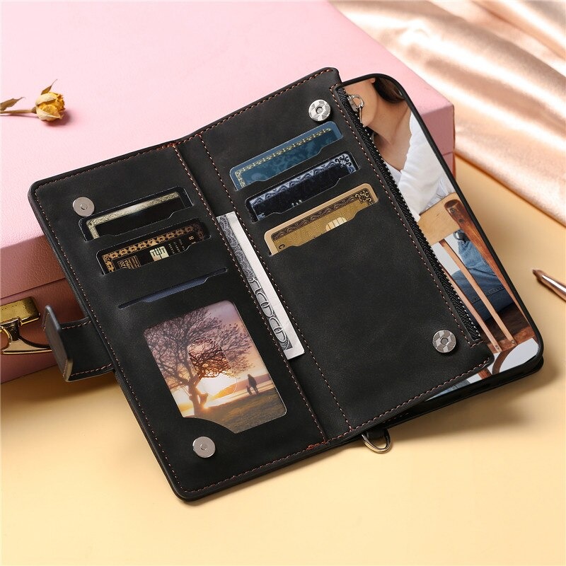 เคส Xiaomi Mi 11 Lite#เคสหนัง PU มีช่องซิปช่องเก็บบัตรหลายช่อง