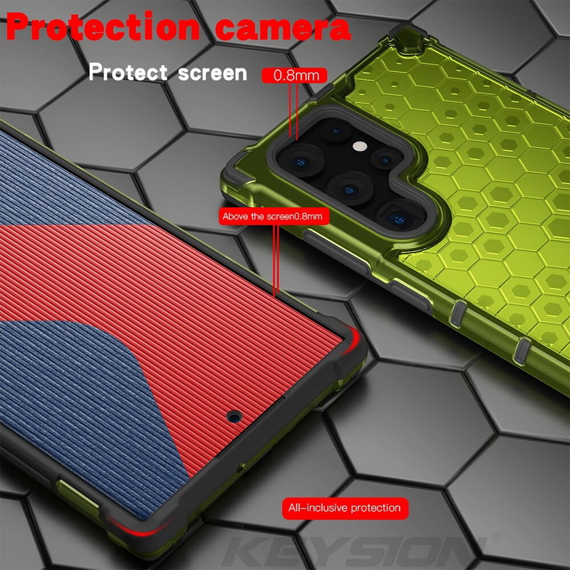 เคส Samsung Galaxy S23 Ultra 5G #เคสฝาหลังกันกระแทก Honeycomb Shock Absorber TPU + PC + Silicone Hybrid