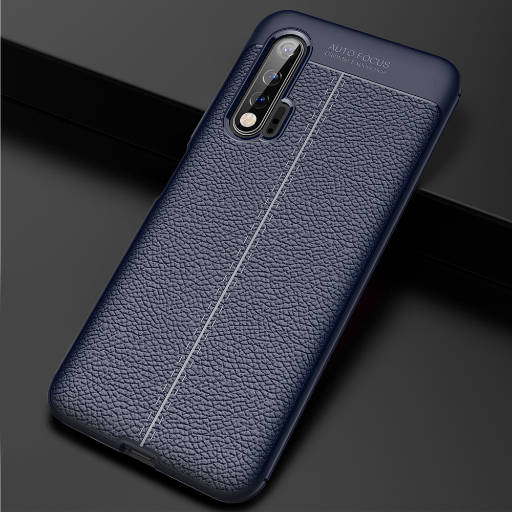 เคส Huawei Nova 6 #เคสฝาหลัง TPU ผิวลิ้นจี่ช่วยป้องกันลายนิ้วมือและกันลื่นได้ดี