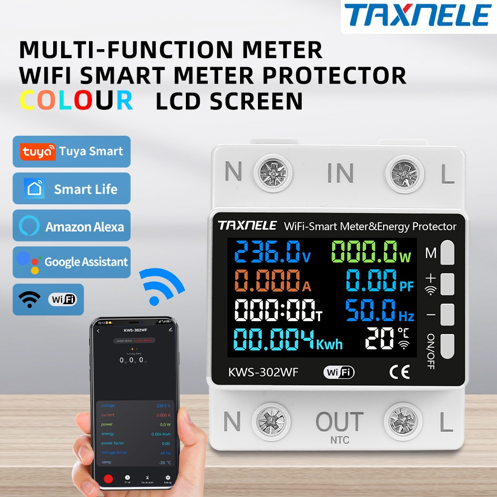 Tuya WiFi power meter 8in1 เครื่องวัดพลังงานไฟฟ้า