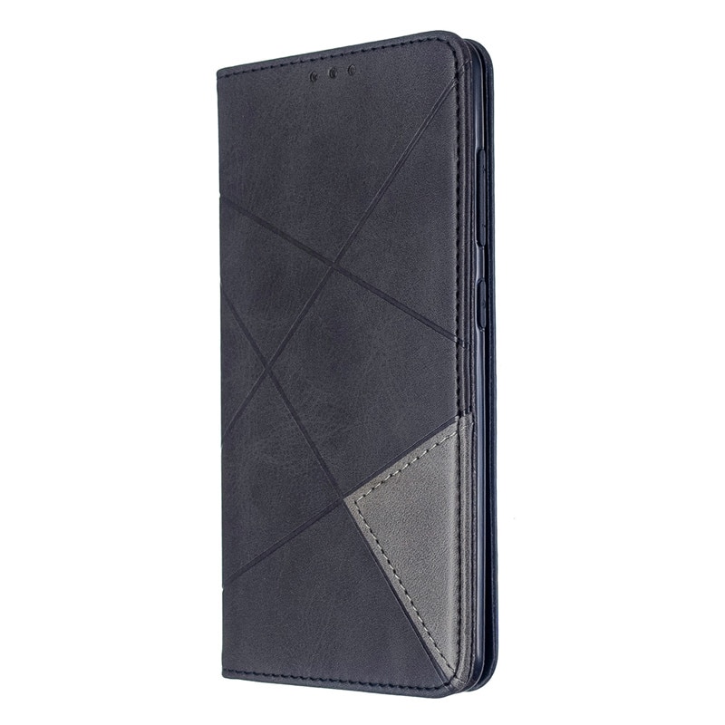 Case iPhone 13 Pro Max#เคสฝาพับหนัง PU มีช่องเสียบ ID บัตรอื่นๆในตัว Geometric Pattern Leather Card Holder Protective