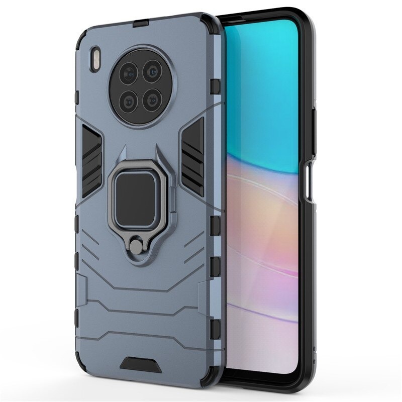 Case Huawei Nova 8i#เคสฝาหลังพลาสติกแข็ง +TPU Hybrid Case มีแหวนสวมนิ้วโลหะ