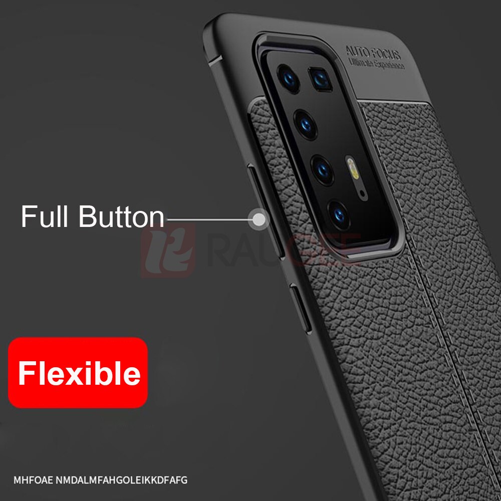 เคส Huawei P40 #เคสฝาหลัง TPU ผิวลิ้นจี่ช่วยป้องกันลายนิ้วมือและกันลื่นได้ดี