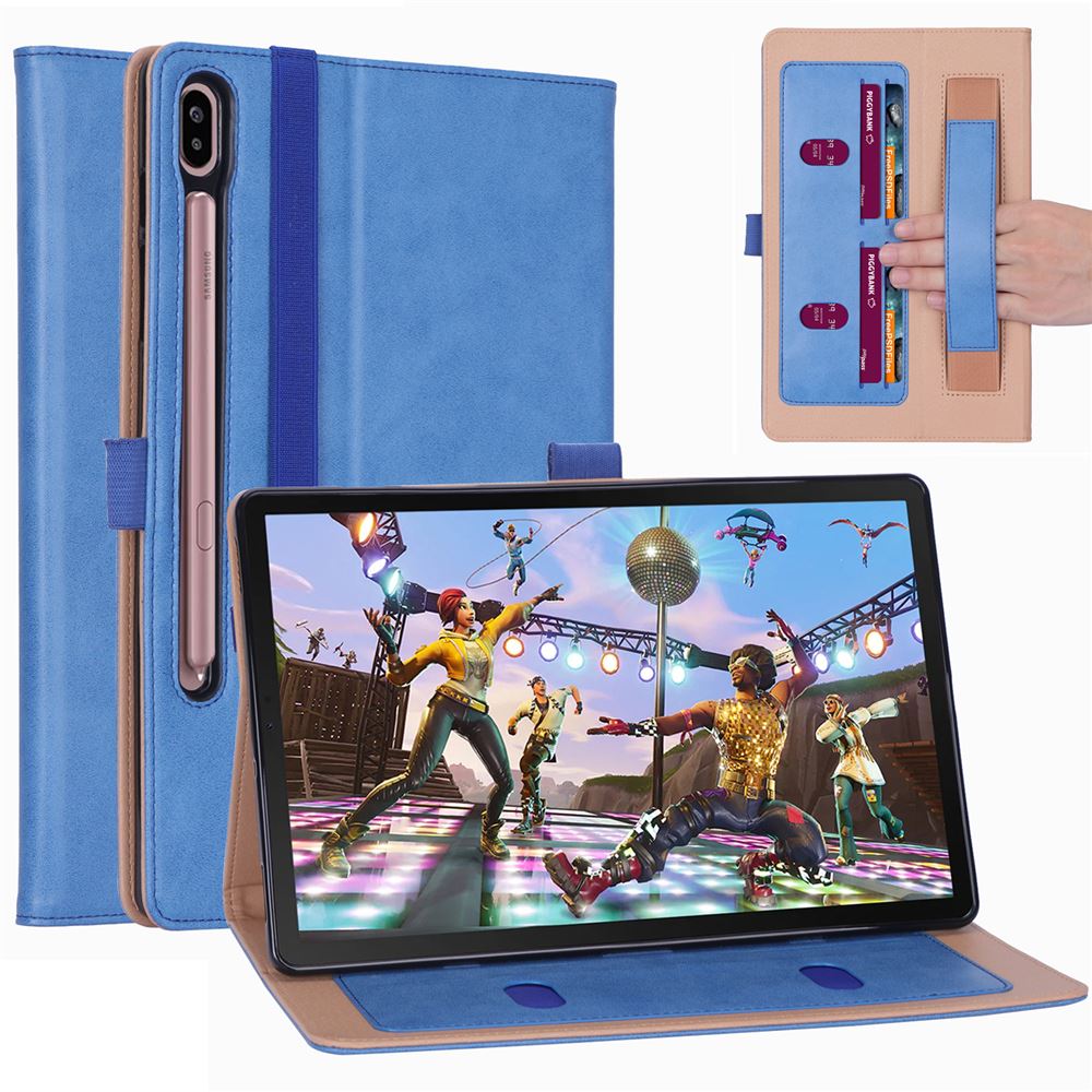 Case SamsungGalaxy Tab S7 FE 12.4"(T730,T736) #เคสฝาพับหนัง PU มีที่สวมนิ้ว Card Holder Stand PU Leather Smart Case