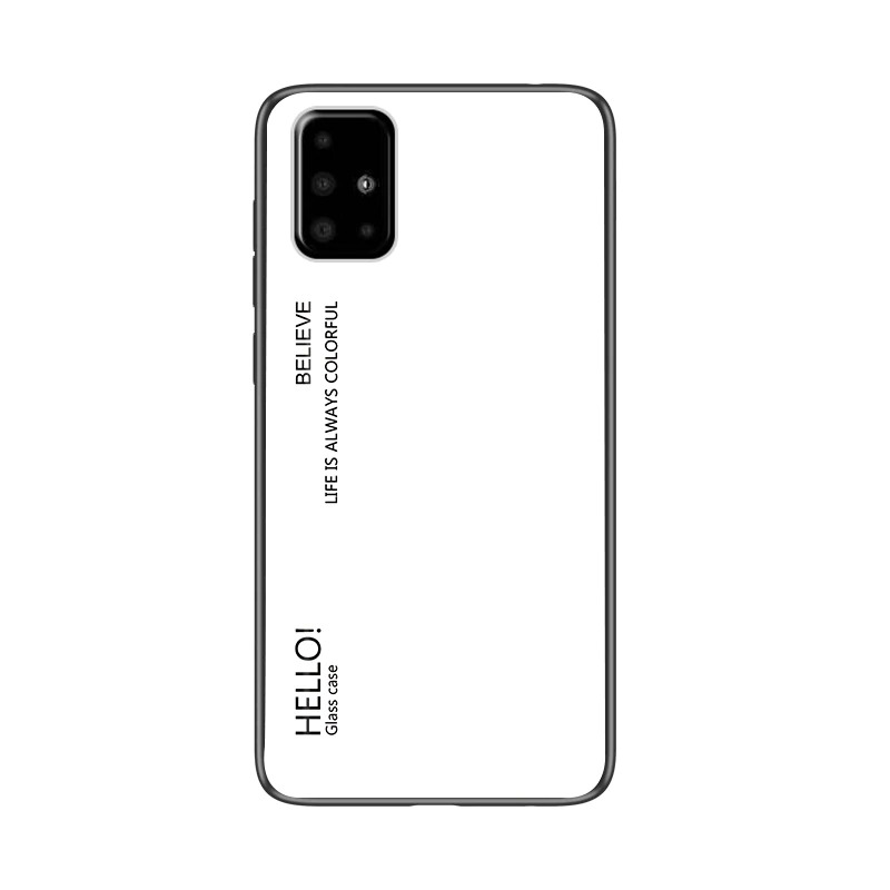 Case Samsung Galaxy A51 #เคสฝาหลัง Gradient Color Glass + PC + TPU Hybrid Case