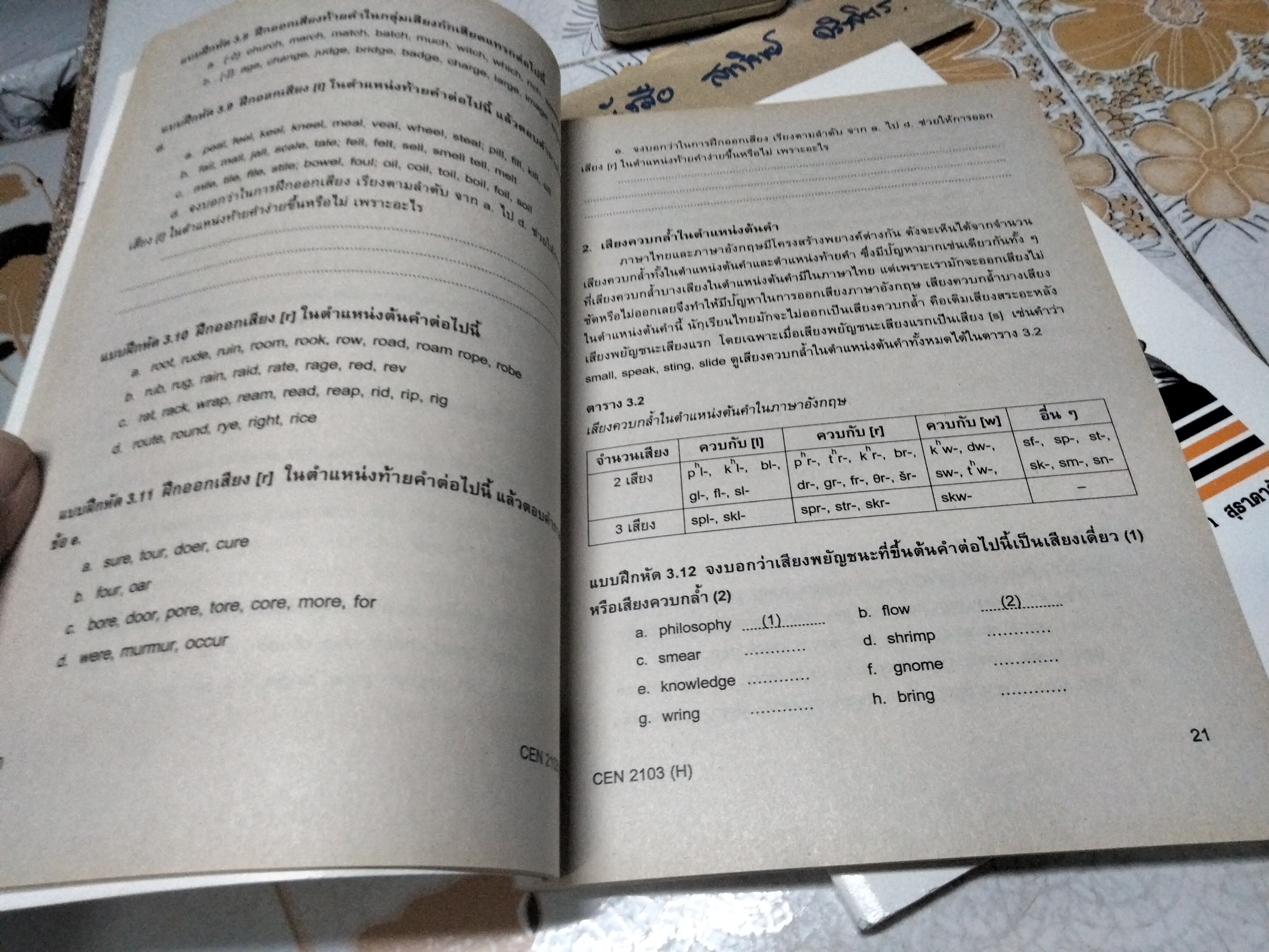 ภาษาศาสตร์สำหรับครู CEN 2103/58028 (H) หนังสือเรียนภาควิชาหลักสูตรและการสอน คณะศึกษาศาสตร์ ม.รามคำแหง โดย รศ.ดร.สันทนา สุธาดารัตน์