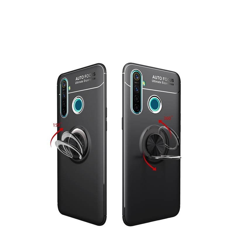 Case Realme 5 Pro #เคสฝาหลัง TPU Finger Ring Kickstand (แผ่นโลหะแบบ Built-in)