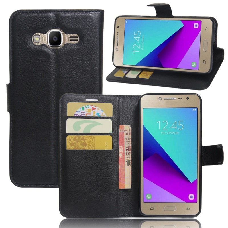 Case Samsung Galaxy J2 Prime #เคสฝาพับสไตล์กระเป๋าสตางค์หนัง PU ผิวลิ้นจี่