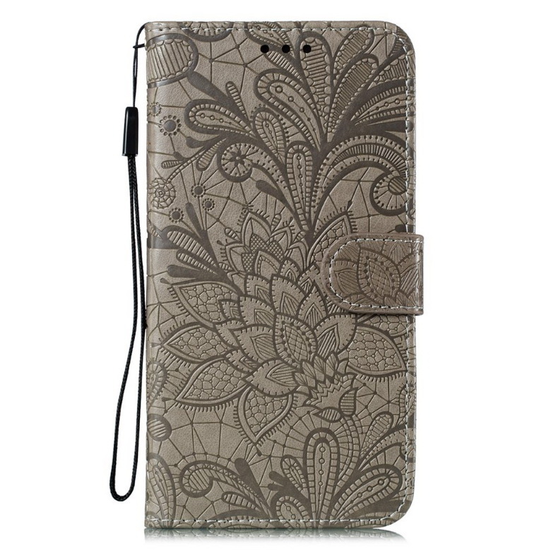 เคส Huawei Nova 5T #เคสฝาพับแบบกระเป๋าสตางค์หนัง PU พิมพ์ลายดอกไม้ลูกไม้ Imprint Lace Flower