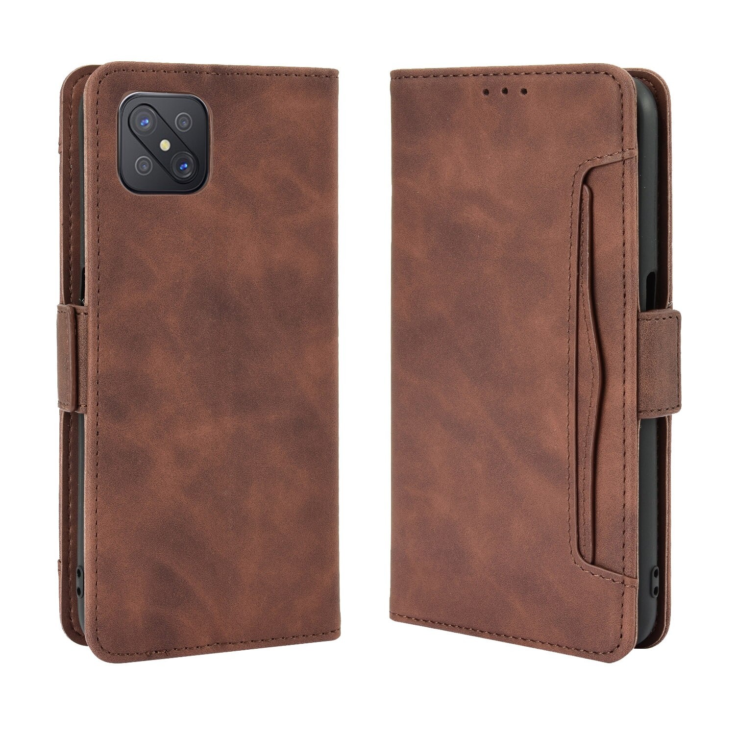 เคส OPPO Reno 4Z 5G #เคสฝาพับหนัง PU มีที่เสียบการ์ดหลายช่อง Multiple Card Slots PU Leather Cover