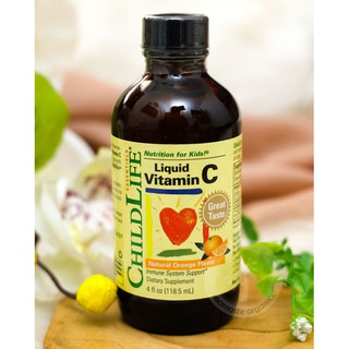 ChildLife®Essentials, Liquid Vitamin C, Natural Orange Flavor 118.5mL วิตามินซีแบบน้ำ สำหรับเด็ก 6 เดือนขึ้นไป