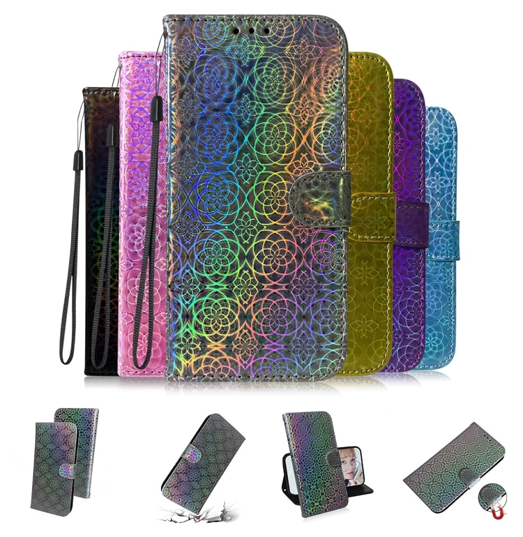 Case Xiaomi Mi 10T Pro #เคสฝาพับแบบกระเป๋าสตางค์หนัง PU ผิวเลื่อมลายดอกไม้ Flower Pattern Leather Wallet