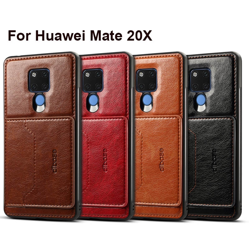 Case Huawei Mate 20 X #เคสฝาหลัง TPU เคลือบหนัง PU Crazy Horse Leather Coated PC + TPU Hybrid