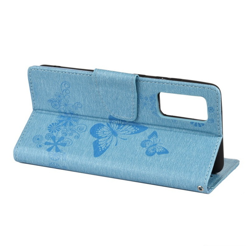 เคส Samsung Galaxy S20 FE/S20 FE 5G #เคสฝาพับหนัง PU ลายดอกไม้ผีเสื้อมีช่องใส่บัตร
