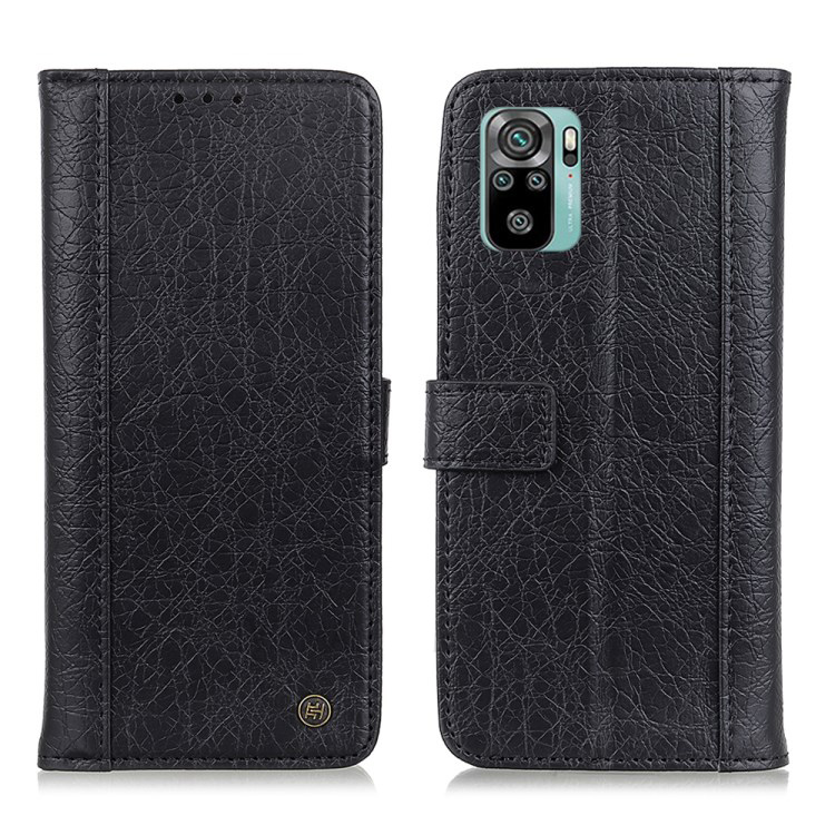 เคส Redmi Note 10 4G #เคสฝาพับ Rhino Texture Leather Cover Shell