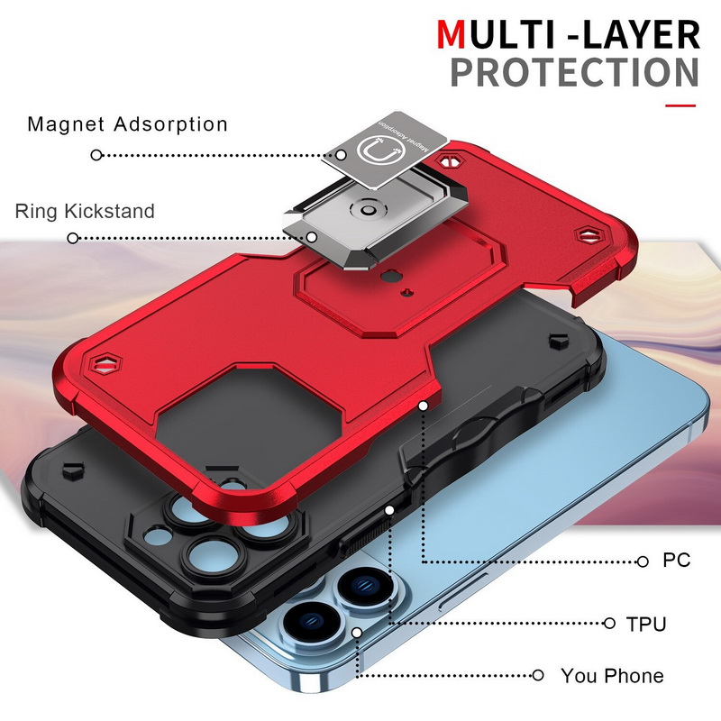 เคส iPhone 14#เคสฝาหลัง Hybrid TPU+PC มีแหวนสวมนิ้ว