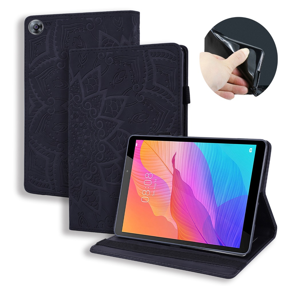 Case Huawei MatePad T8 8 นิ้ว #เคสฝาพับหนัง PU พิมพ์ลายนูน Embossed Leather Flip Wallet Case Cover