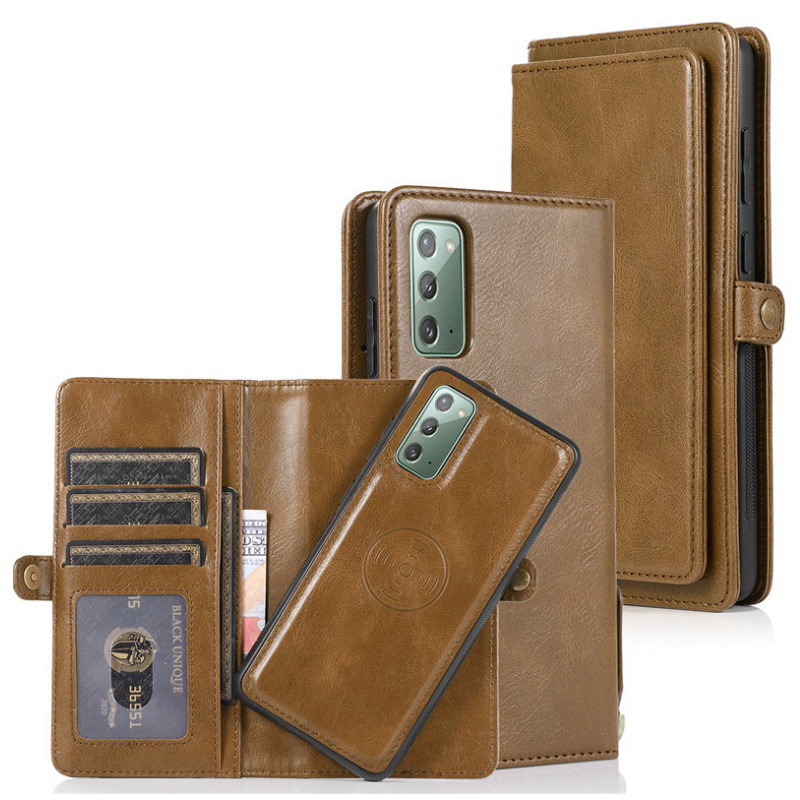 เคส Samsung Galaxy Note 20 / Note 20 5G #เคสหนังฝาพับสไตล์กระเป๋าสตางค์ PU Wallet Split Leather 2 in 1 Card Slot + Money slot + Magnetic Separable Shell