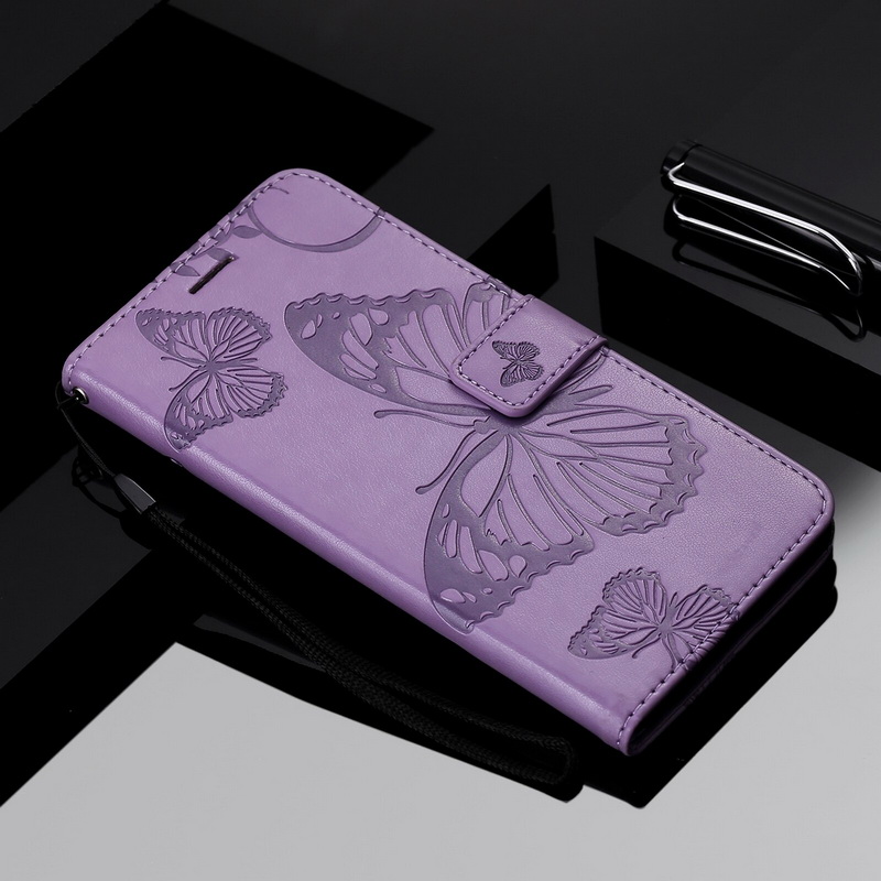 เคส Xiaomi Mi 8 Lite #เคสฝาพับ Imprint ลายผีเสื้อ