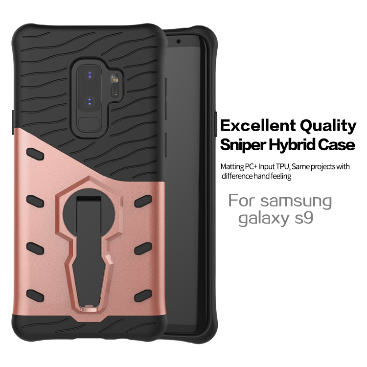 เคส Samsung Galaxy S9+ G965 TPU นุ่ม + พลาสติก #เคสฝาหลังมีขาตั้งในตัวหมุนได้ 360 องศา