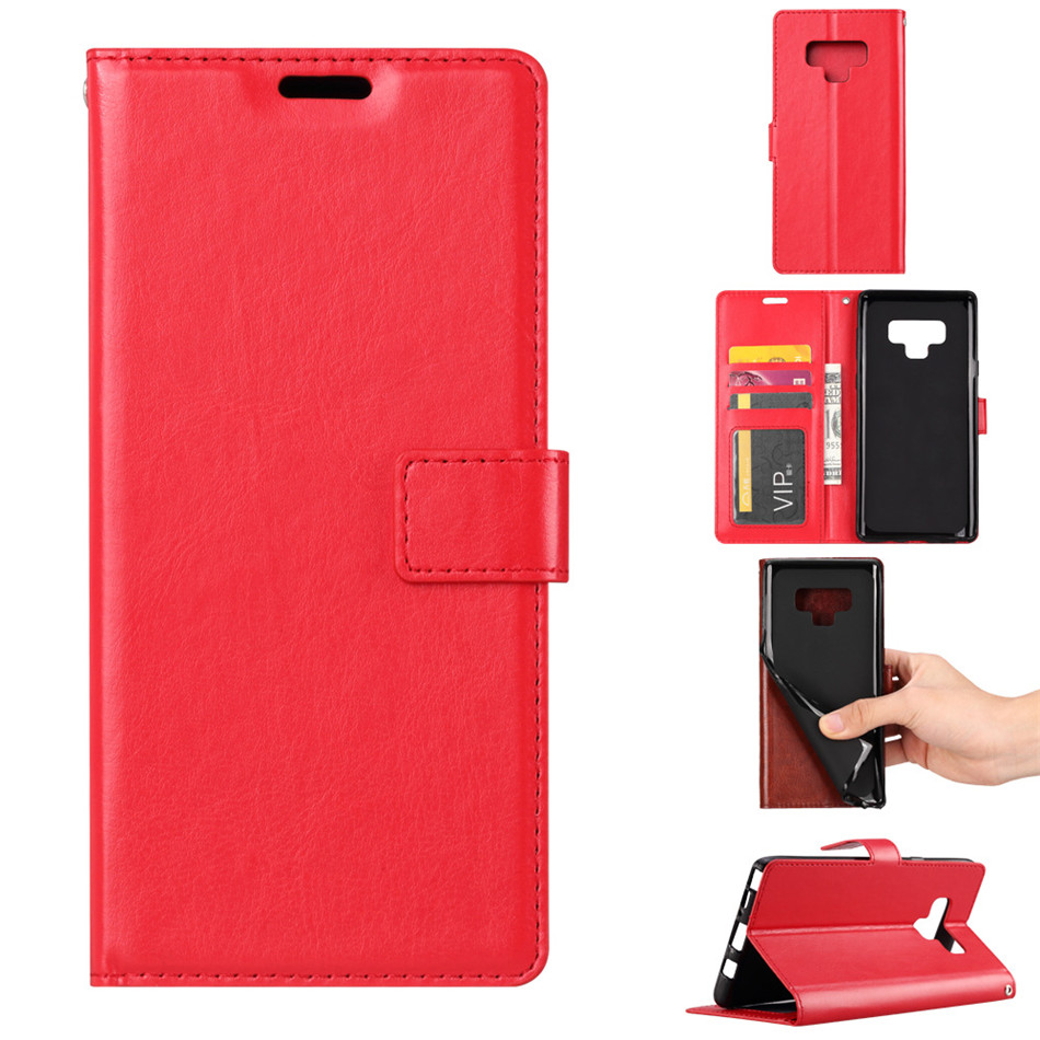 Case Samsung Galaxy Note 9 #เคสฝาพับหนัง PU ผิวหนังม้าสไตล์กระเป๋าสตางค์ Crazy Horse Texture Wallet