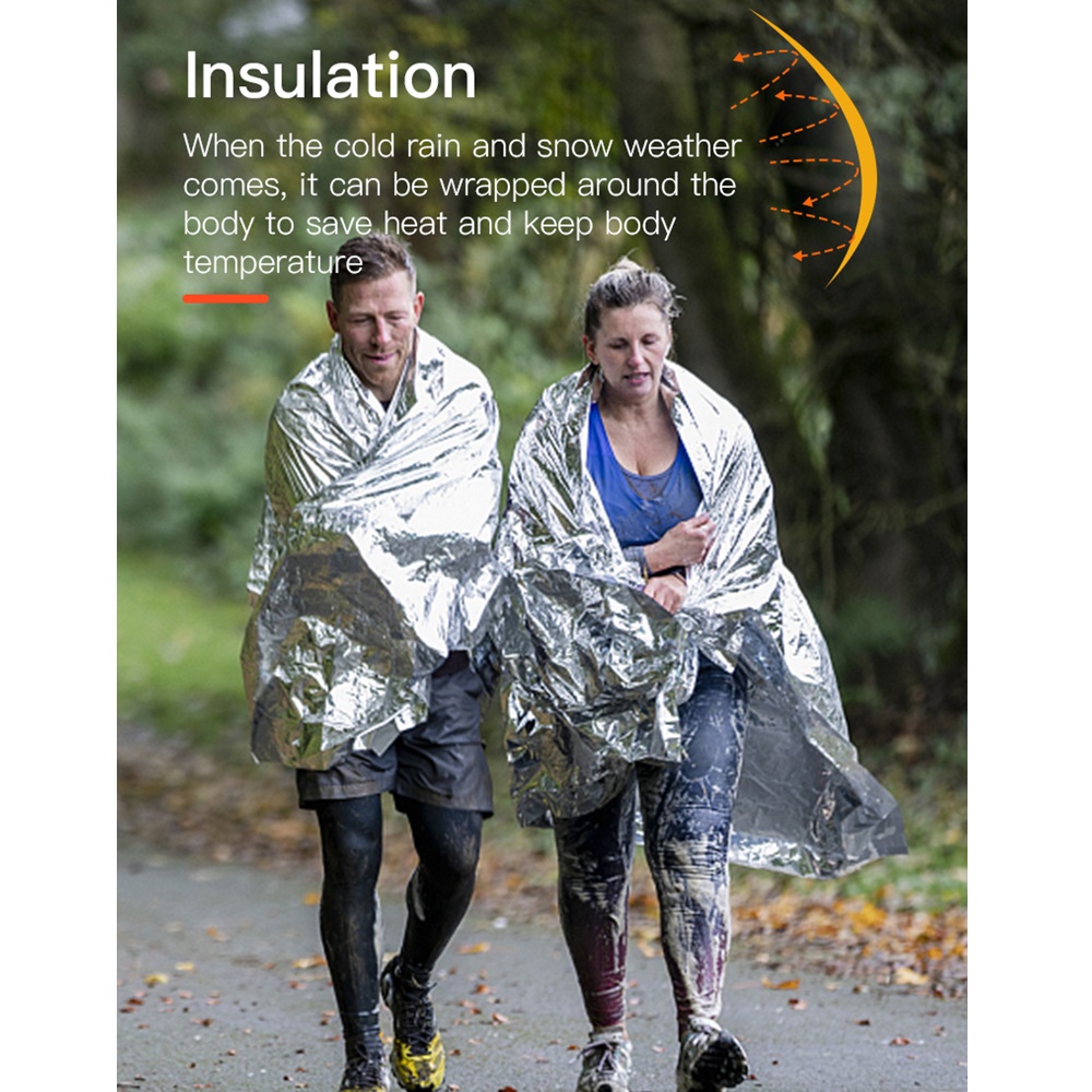 ผ้าห่มฉุกเฉิน Emergency Blanket อุปกรณ์ช่วยชีวิตและเพิ่มความอบอุ่นให้ร่างกาย (J1)