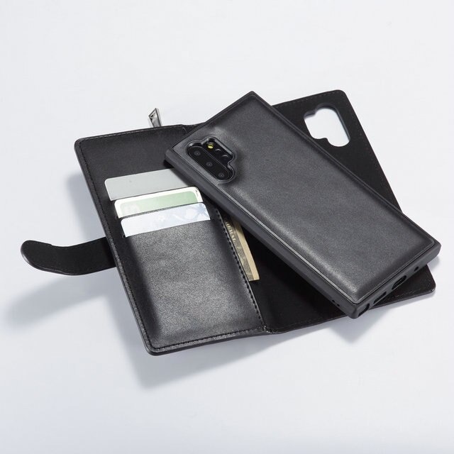 Case Samsung Galaxy Note 10+ #เคสหนังฝาพับสไตล์กระเป๋าสตางค์มีช่องซิบ PU Wallet Split Leather 2 in 1 Card Slot + Money slot + Magnetic Separable Shell