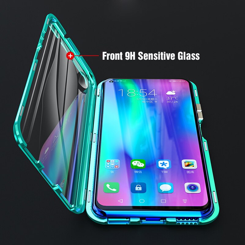 เคส Huawei Mate 30 Pro #เคสฝาครอบกระจกขอบโลหะดูดซับแม่เหล็ก Fully Protection Magnetic Adsorption Glass Metal Phone Protective