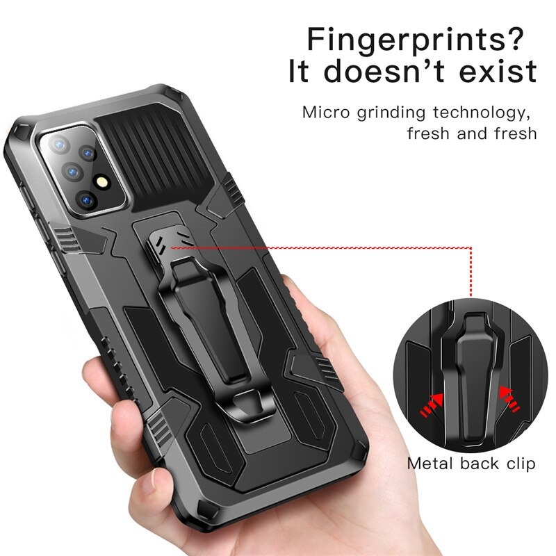 เคส Samsung Galaxy A32 4G#เคสฝาหลังกันกระแทกมีคลิบหนีบ ไฮบริด พลาสติก+TPU Heavy Duty Rugged Hybrid