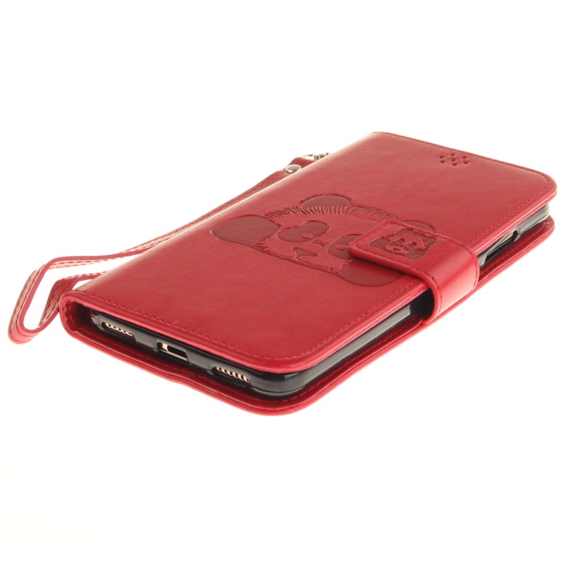 Case Huawei Y6 II #เคสหนังแบบฝาพับ ปั้มรูปแพนด้าสีสันสวยงาม