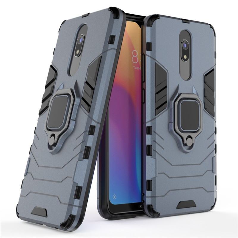 Case Xiaomi Redmi 8A #เคสฝาหลังพลาสติกแข็ง +TPU Hybrid Case มีแหวนสวมนิ้วโลหะ