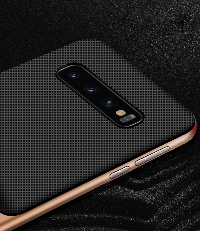 Case Samsung Galaxy S10 #เคสฝาหลัง ELEGANCE รูปแบบลายตาข่าย TPU + PC Hybrid Shell พร้อมขาตั้ง