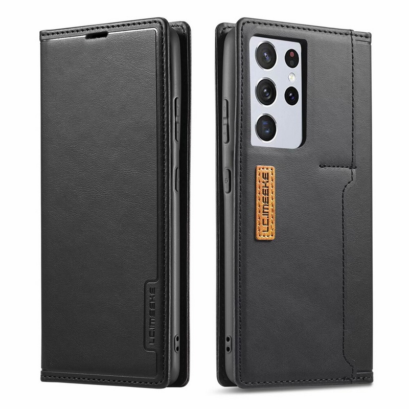 เคส Samsung Galaxy S21 Ultra #เคสฝาพับหนัง PU สไตล์กระเป๋าสตางค์พร้อมช่องใส่การ์ด Fashion Retro Card Slot Wallet Flip Cover PU Leather Phone Case