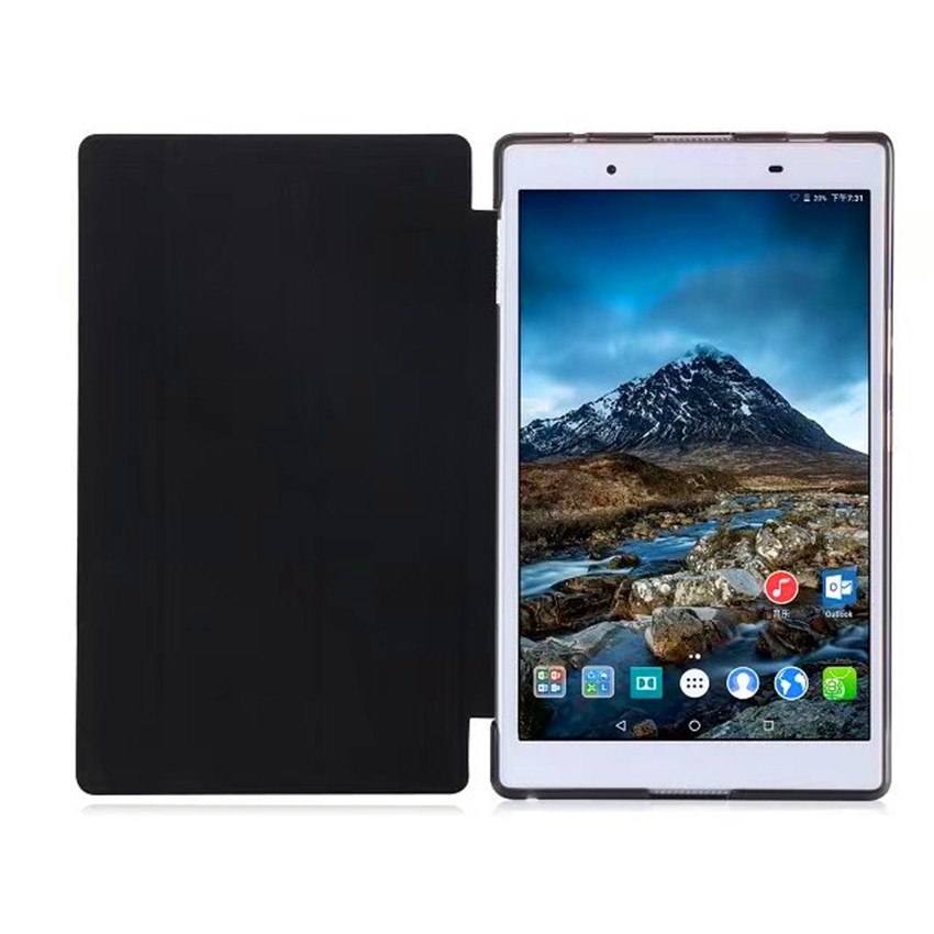 เคสแท็บเล็ต Lenovo TAB4 8 นิ้ว, TB-8504F, TB-8504N,#เคสฝาพับ PU Leather Tri-fold Stand