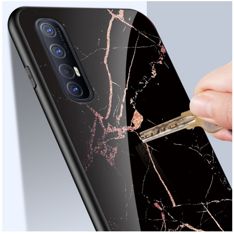 Case OPPO Reno 3 Pro 4G 6.4 นิ้ว #เคสฝาหลัง Gradient Color ลายหินอ่อน Glass + PC + TPU Hybrid Case