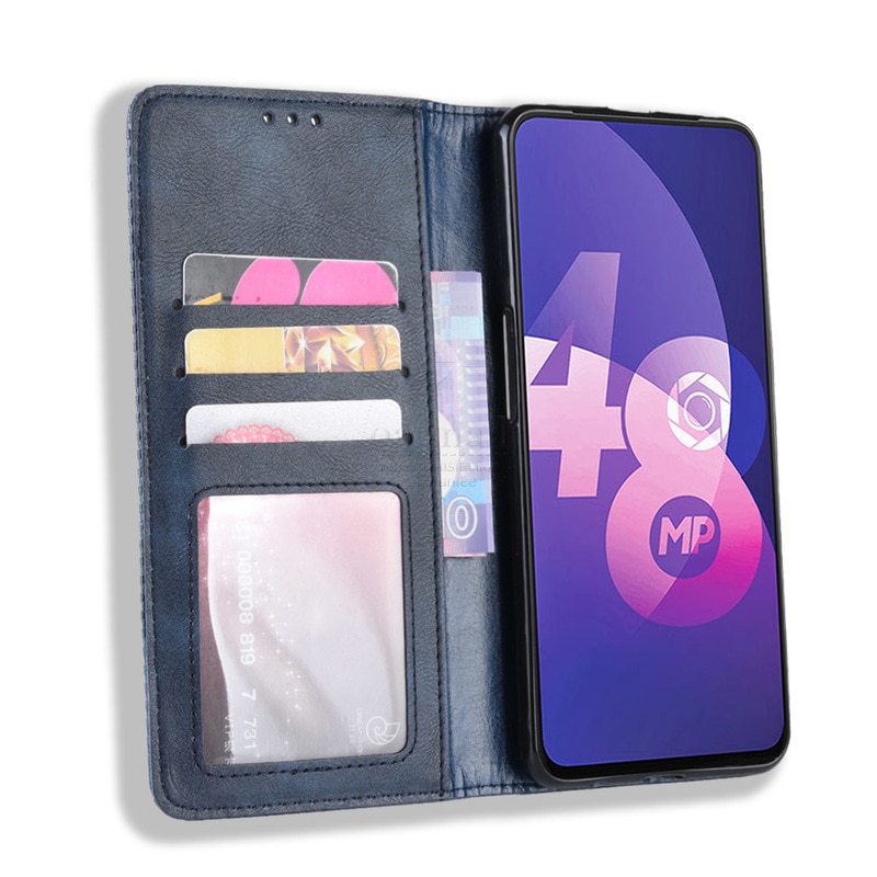 เคส OPPO F11 #เคสฝาพับปกหนังสไตล์วินเทจดูดซับอัตโนมัติแบบกระเป๋าสตางค์