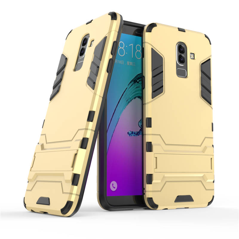 เคส Samsung Galaxy J8 (2018) #เคสฝาหลังพลาสติก ไฮบริด TPU + Kickstand
