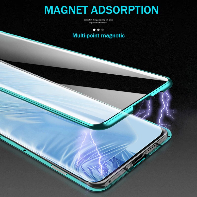 Case Xiaomi Mi 11 #เคสกระจกขอบโลหะประกบแม่เหล็กหน้าหลังมีป้องกันเลนส์กล้อง Fully Protection Magnetic Adsorption Glass Metal Phone Protective Built-in Camera Protection