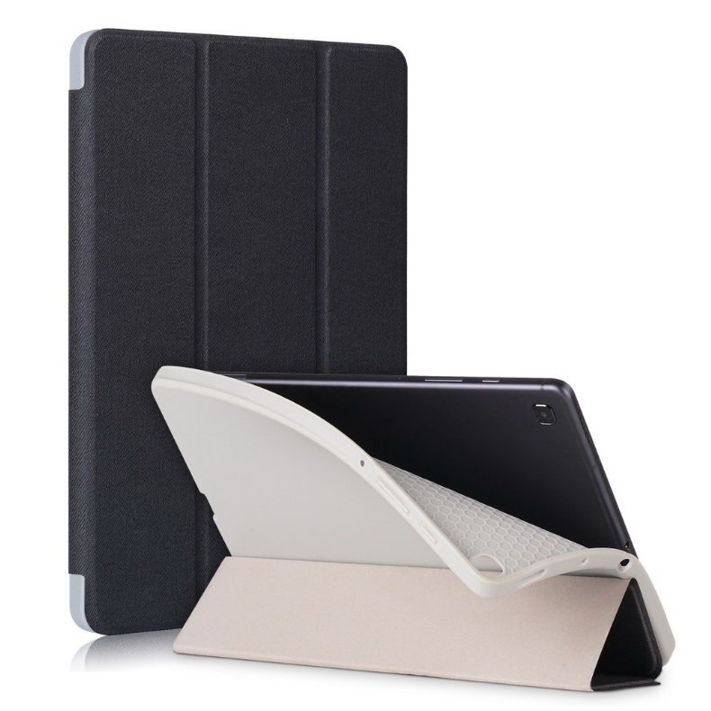 Case Samsung Galaxy Tab S6 Lite 10.4 SM-P610 P615 P617 #เคสฝาพับหนัง PU แบบ 3 พับมีช่องเก็บปากกา Soft TPU Tri-fold Stand Leather Smart Tablet