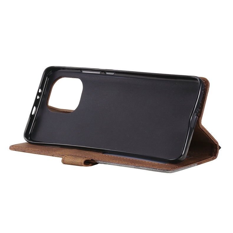 เคส Xiaomi Mi 11 #เคสฝาพับหนัง PU มีช่องเสียบบัตรอื่นๆในตัว Geometric Pattern Leather Card Holder Protective