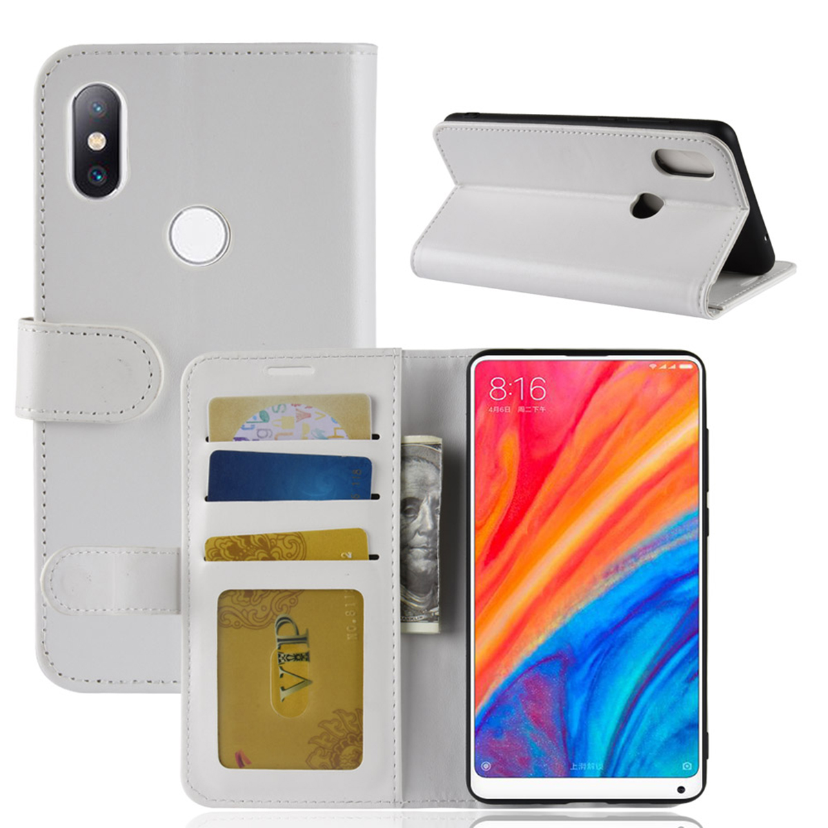 Case Xiaomi Mi Mix 2s เคสฝาพับหนัง PU ผิวหนังม้าสไตล์กระเป๋าสตางค์